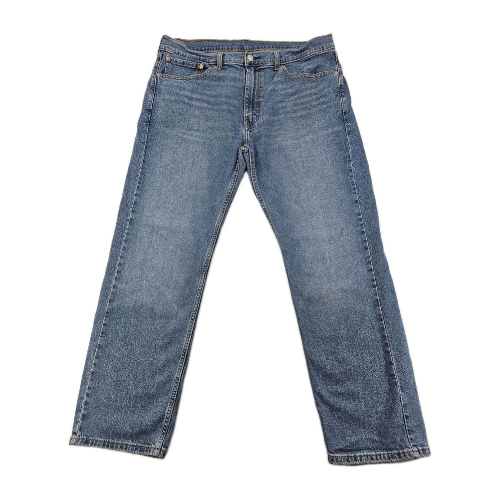 Levi's 505 Mens 36x30 Denim Blue Jeans Regular‎ Fit Straight Comfort Medium Wash